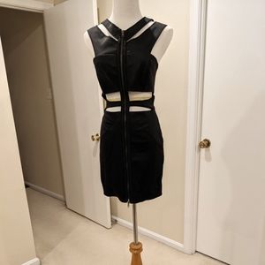 Black frontal slit dress